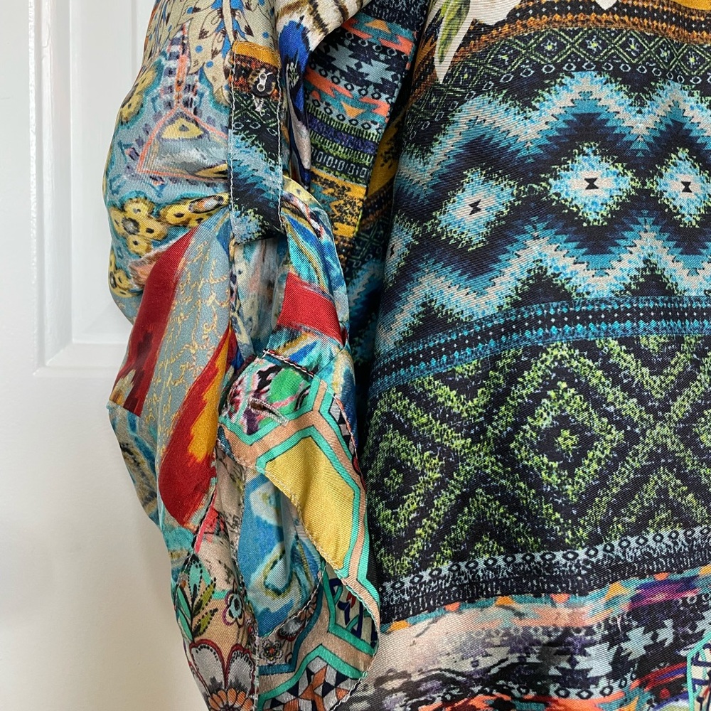 Johnny Was Silk Floral Blouse - Picture 5 of 8